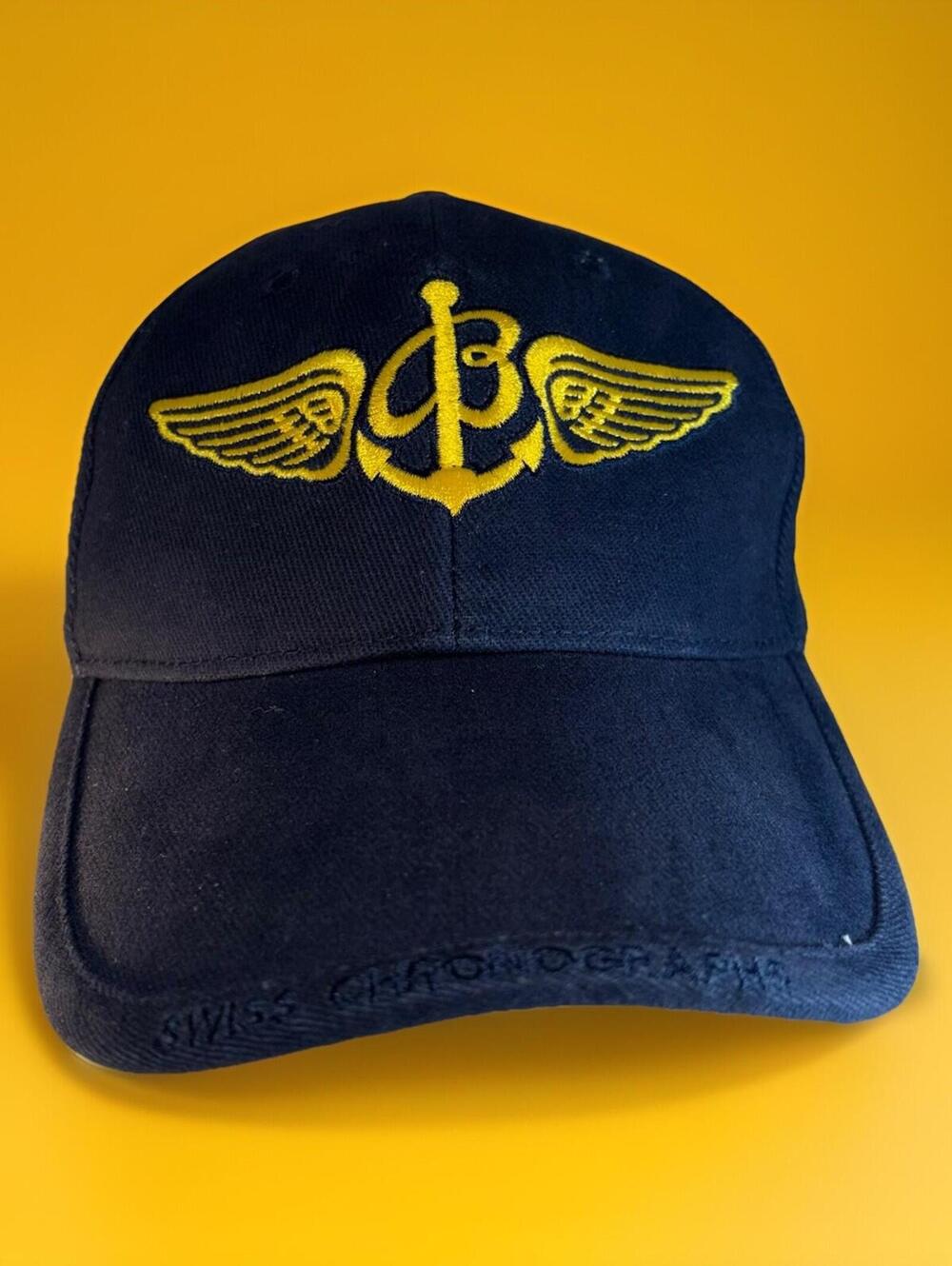 BREITLING SINCE 1884 BLUE HAT/CAP STRAPBACK BIG LOGO 100% COTTON ADJUSTABLE MINT
